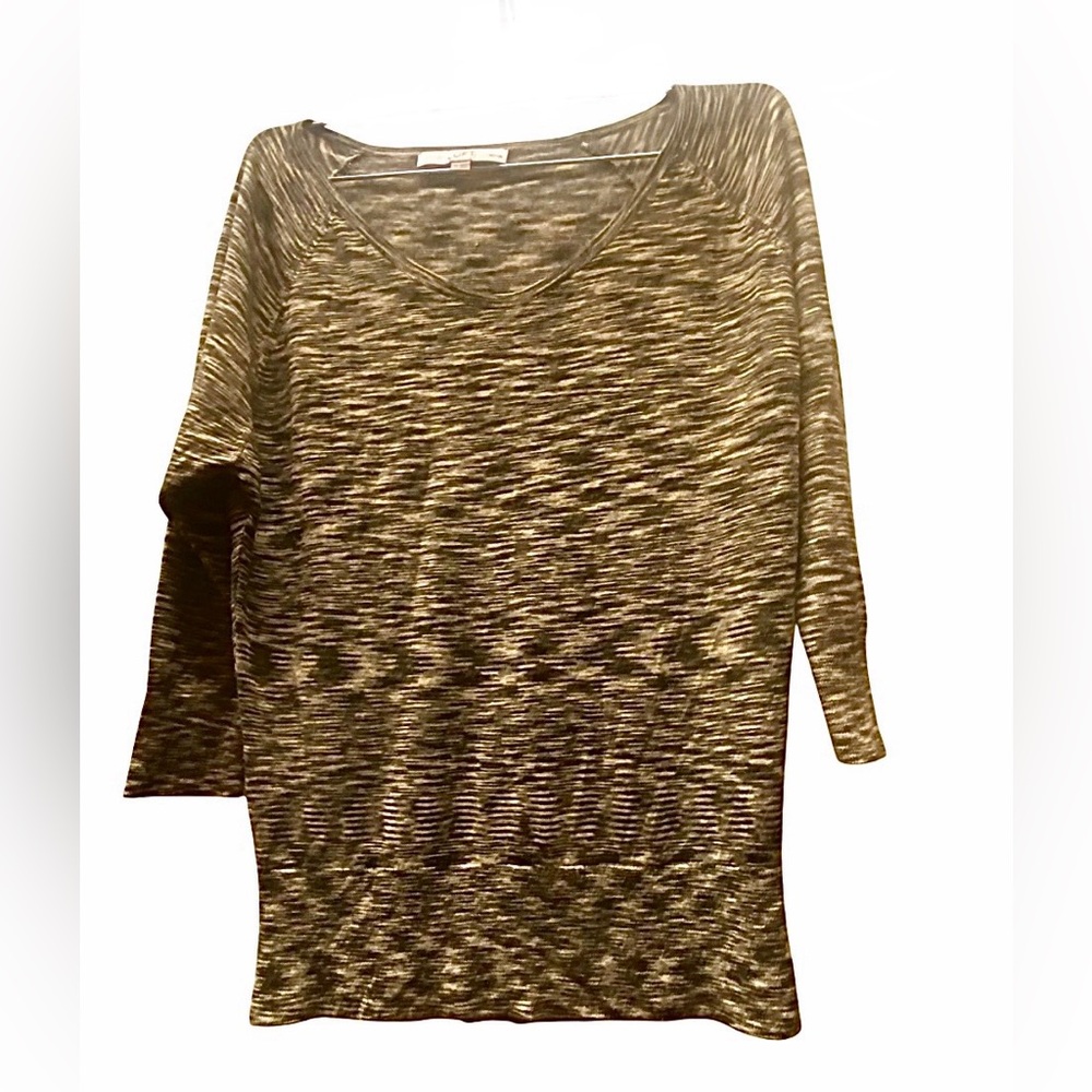 Ann Taylor LOFT Black Slub/Drop Shoulder Sweater Casual Knit Fit Women’s MP
